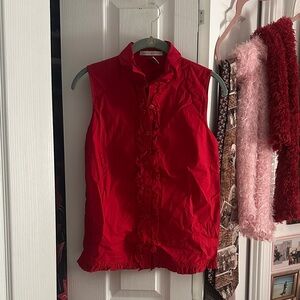 Red Button Down Kids Shirt